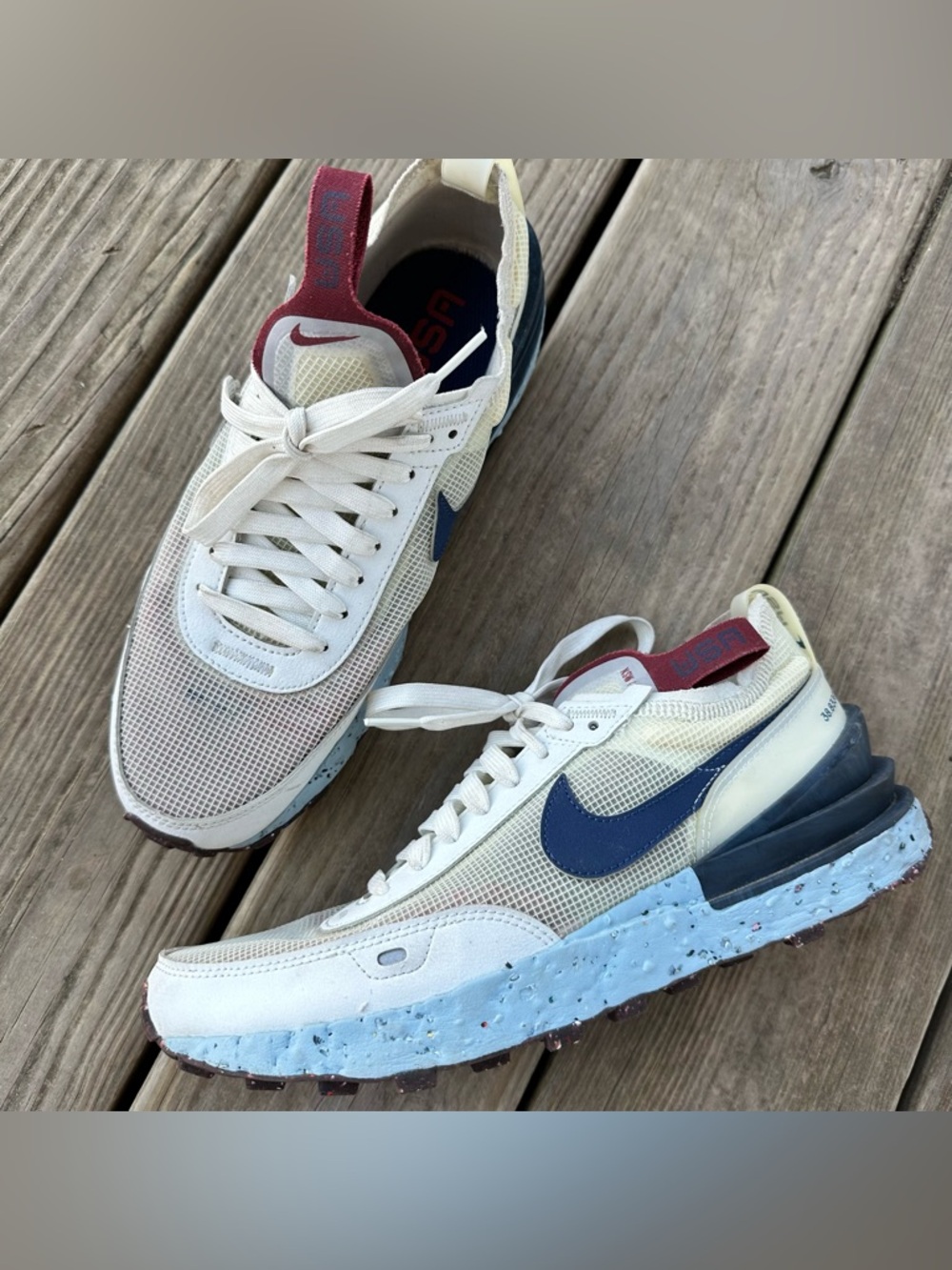 Nike Waffle One Crater "Summit White Blue Void" Men’s 8